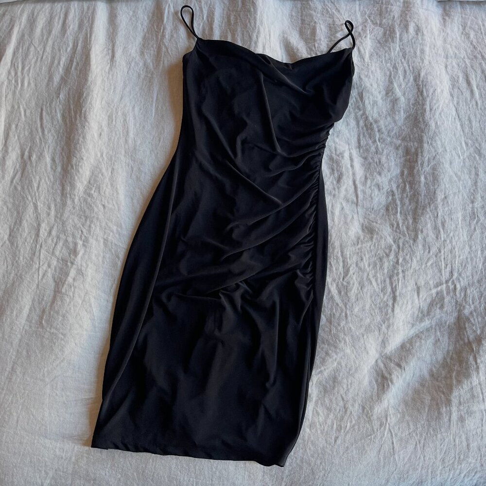David Meister Cowl Neck Mini Dress